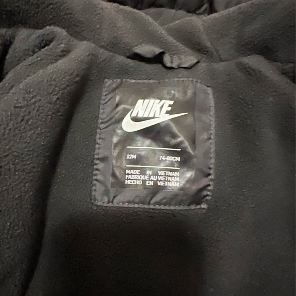 Nike camo fleece lined zip up jacket 12 Months - Picture 2 of 2